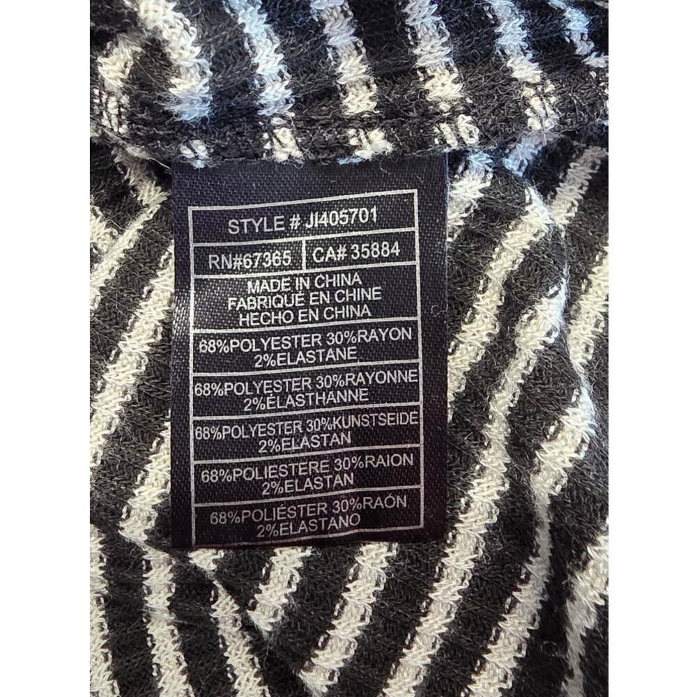 Jack by BB Dakota Black White Striped Cowl Neck Long Sleeve Oversized Top Large - Picture 3 of 8